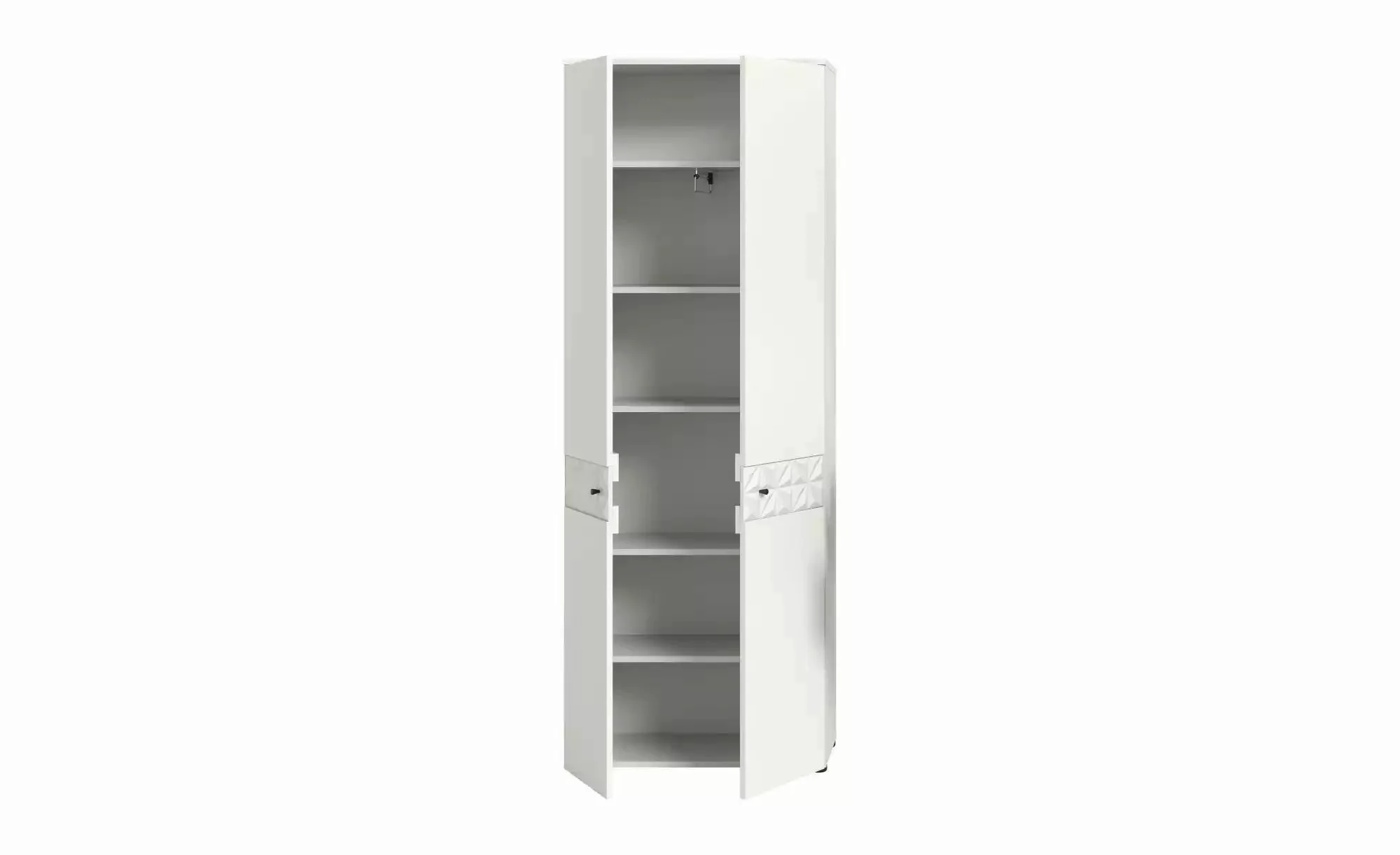 xonox.home Garderobenschrank mit Rillenoptik Weiß 70,2x192x34,8 cm günstig online kaufen