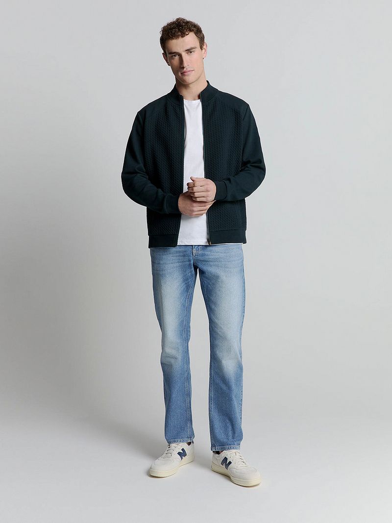 No Excess-Strickjacke Zipper Jacquard Navy - Größe XXL günstig online kaufen
