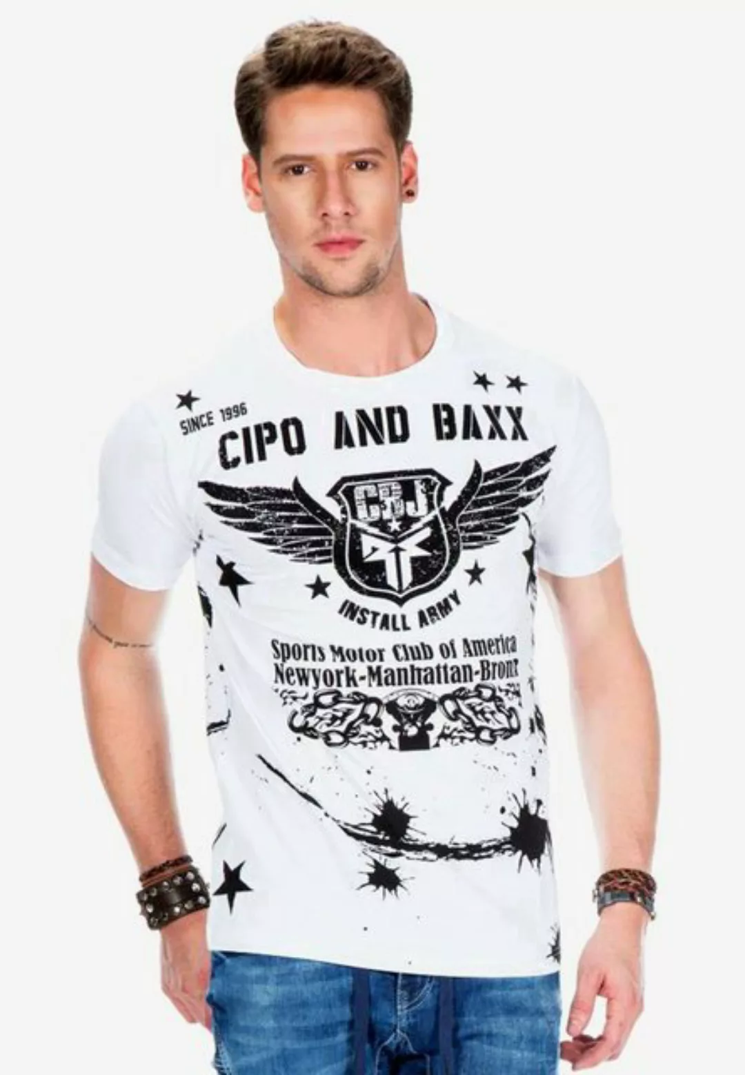 Cipo & Baxx T-Shirt, mit coolem Print im Bikerstil günstig online kaufen