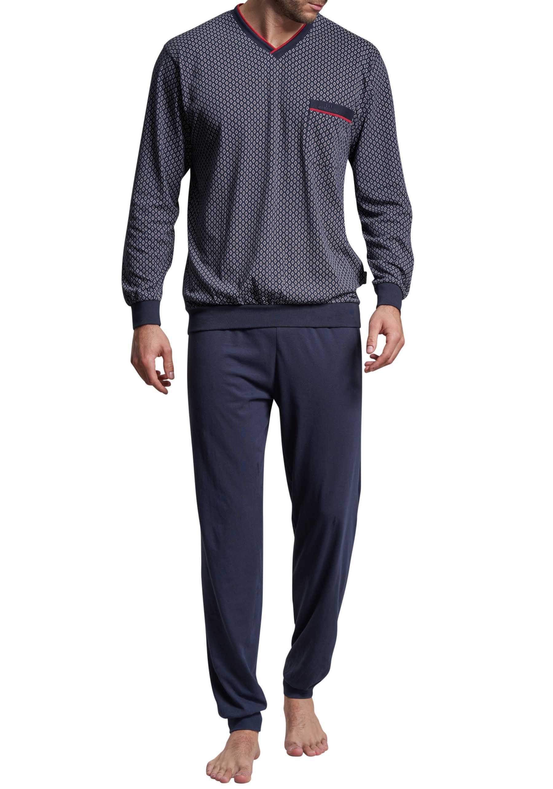 GÖTZBURG Pyjama Herren-Schlafanzug Single-Jersey gemustert günstig online kaufen
