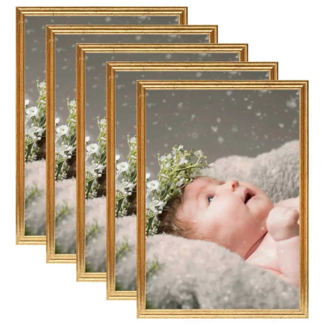 Bilderrahmen Collage 5 Stk. Für Wand Tisch Golden 15x21 Cm Mdf günstig online kaufen