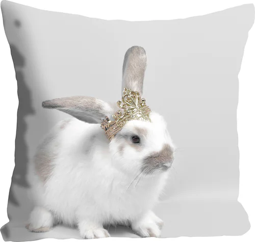 queence Dekokissen »Mäxchen«, mit einem Hasen mit Krone, Kissenhülle ohne F günstig online kaufen