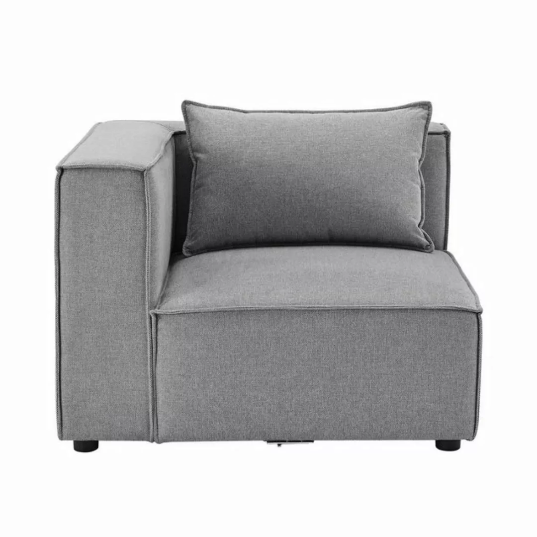 Juskys Sofa Domas, Ecksofa Links mit Armlehne & Kissen, modulares Sofa für günstig online kaufen