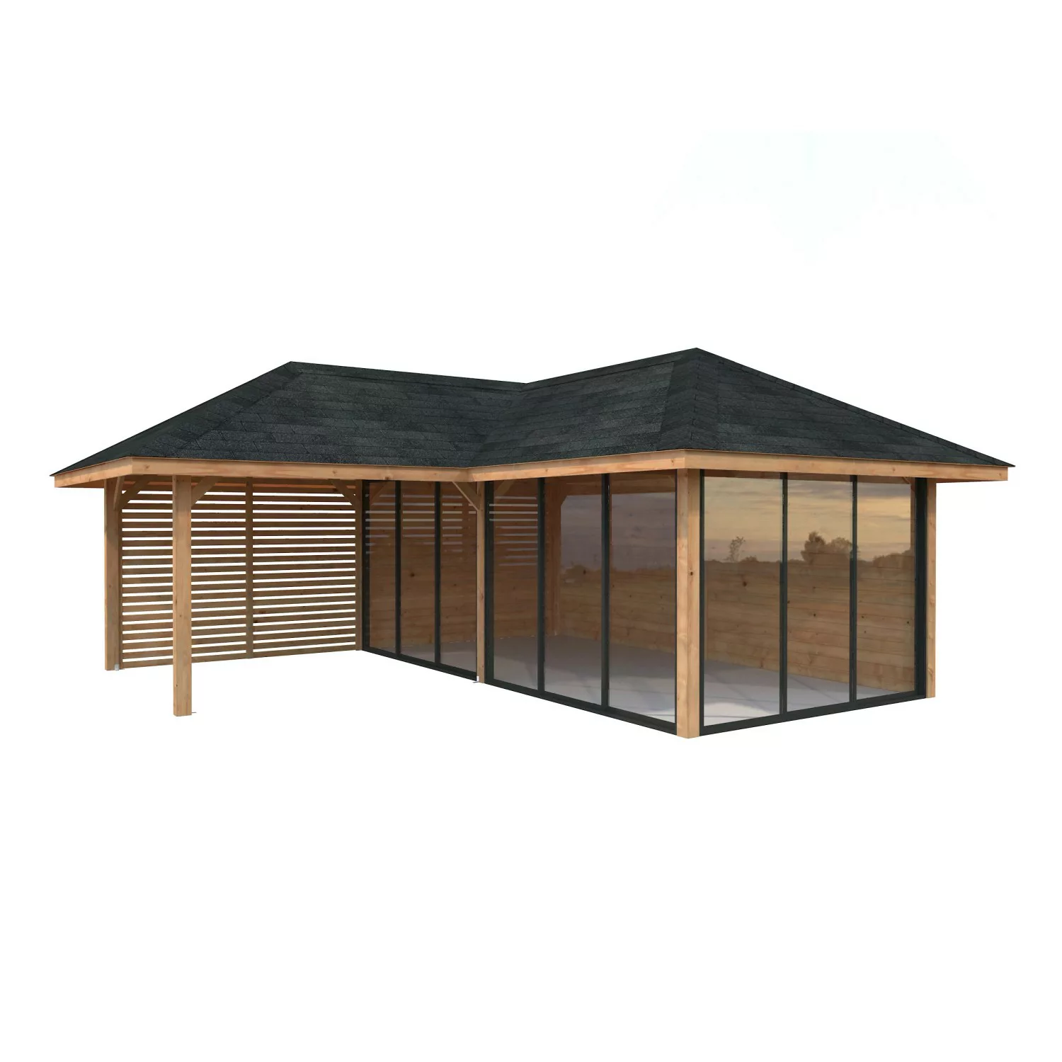 Palmako Pavillon Bianca Set214 Slide Braun Tauchgrundiert 588 cm x 588 cm F günstig online kaufen