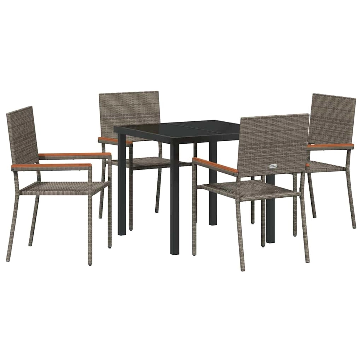 vidaXL Garten Essgruppe 5-Tlg Grau Poly Rattan 3379710 günstig online kaufen