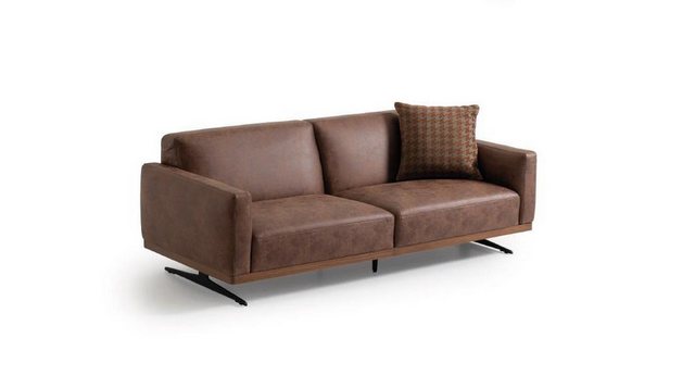 Xlmoebel Sofa Modernes braunes Ledersofa in 3-Sitzer-Design für Wohnlandsch günstig online kaufen