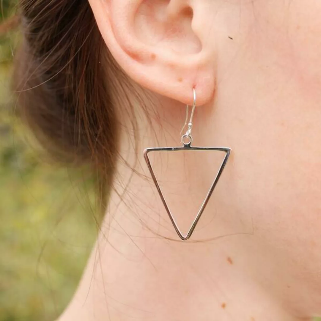 Silber Ohrringe Dreieck Fair-trade Und Handmade günstig online kaufen