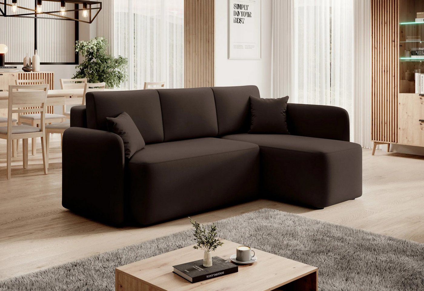 DB-Möbel Ecksofa Hudson mit Schlaffunktion 206X150cm. Ecksofa vom Herstelle günstig online kaufen