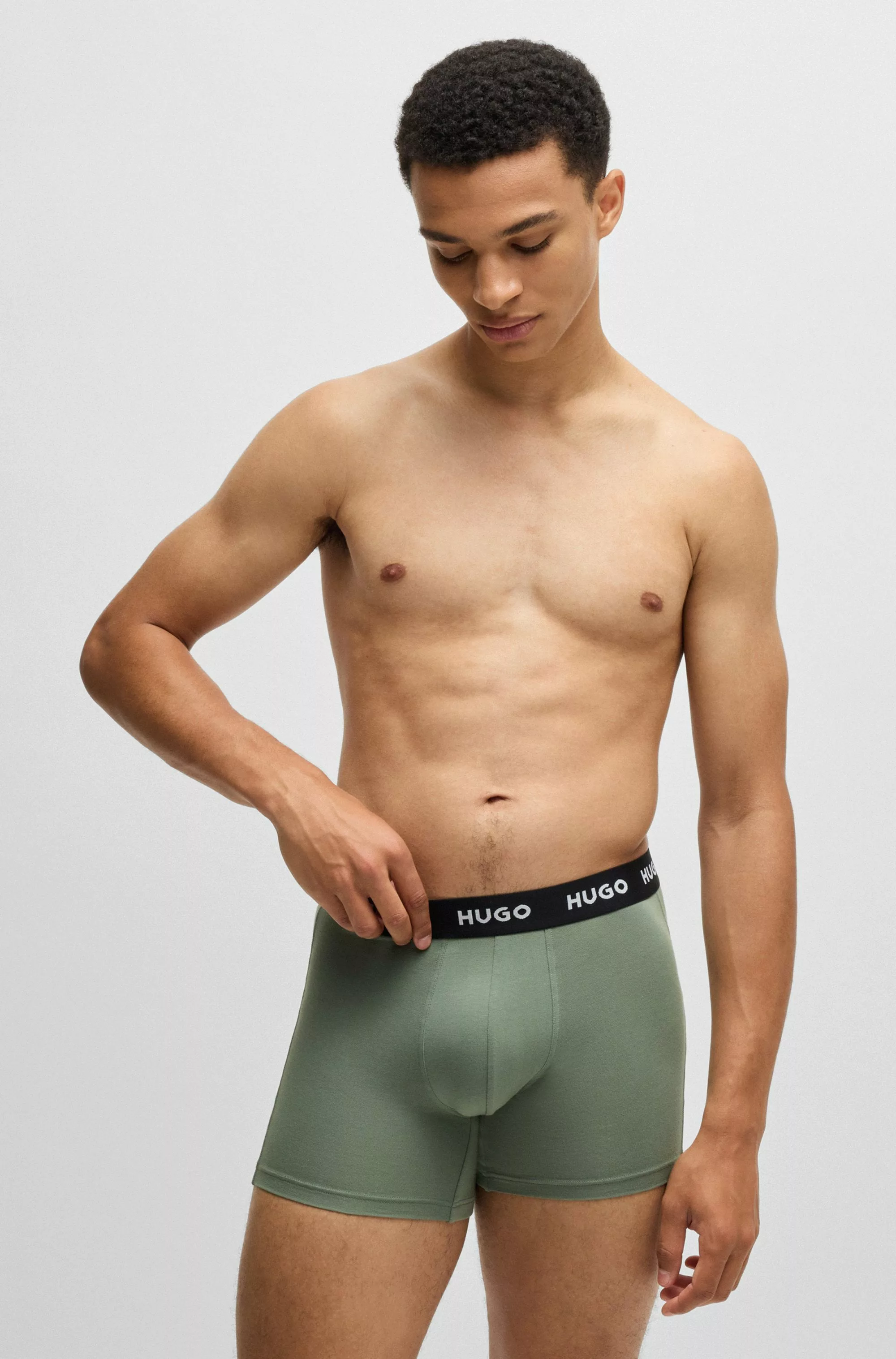 HUGO Underwear Boxershorts "BOXERBR TRPLT DESIGN", Markenlogo am elastische günstig online kaufen