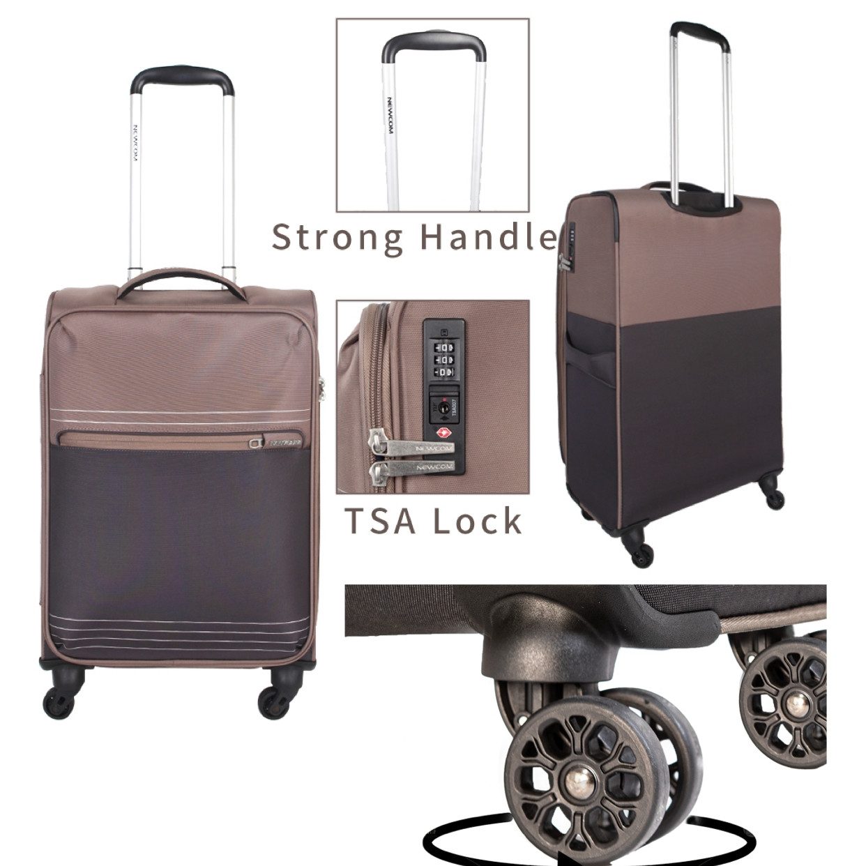 NEWCOM Weichgepäck-Trolley Design Stoffkoffer / Reisekoffer günstig online kaufen