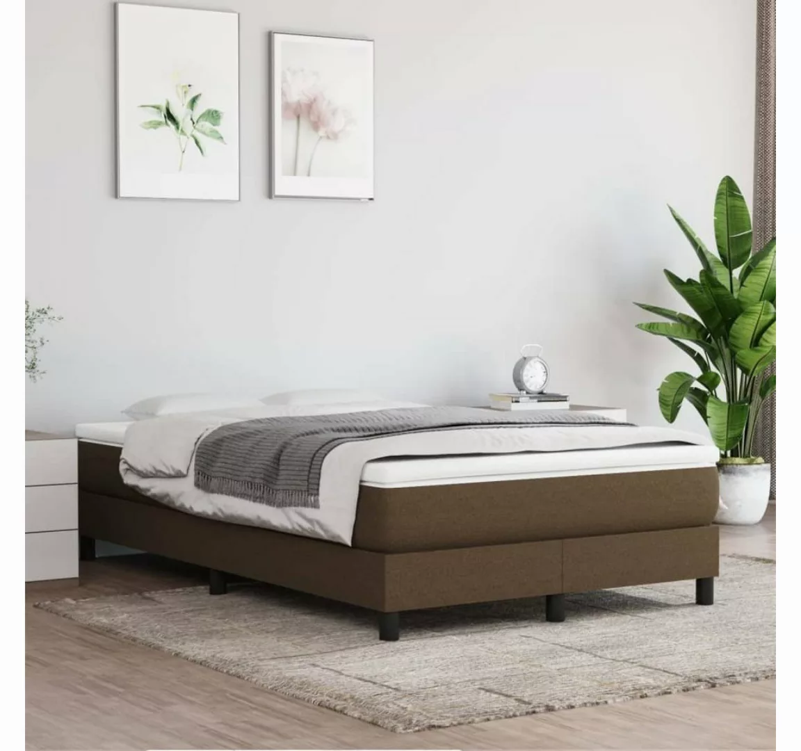 furnicato Bett Boxspringbett mit Matratze Dunkelbraun 120x200 cm Stoff günstig online kaufen