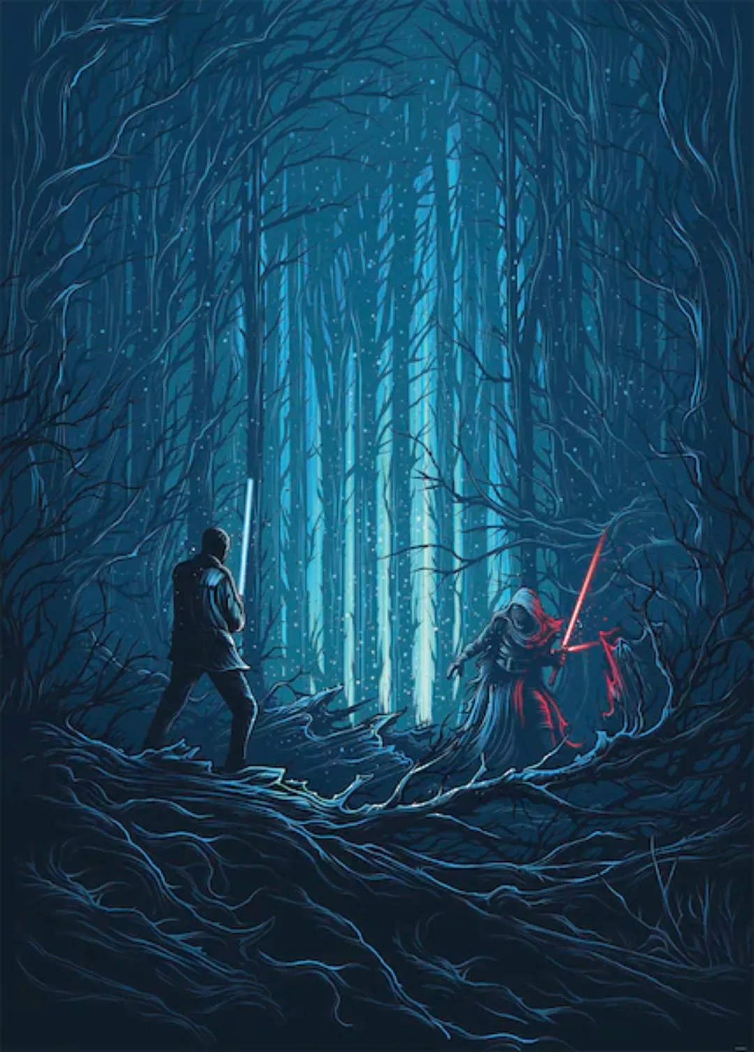 Komar Vliestapete »Star Wars Wood Fight«, 200x280 cm (Breite x Höhe) günstig online kaufen