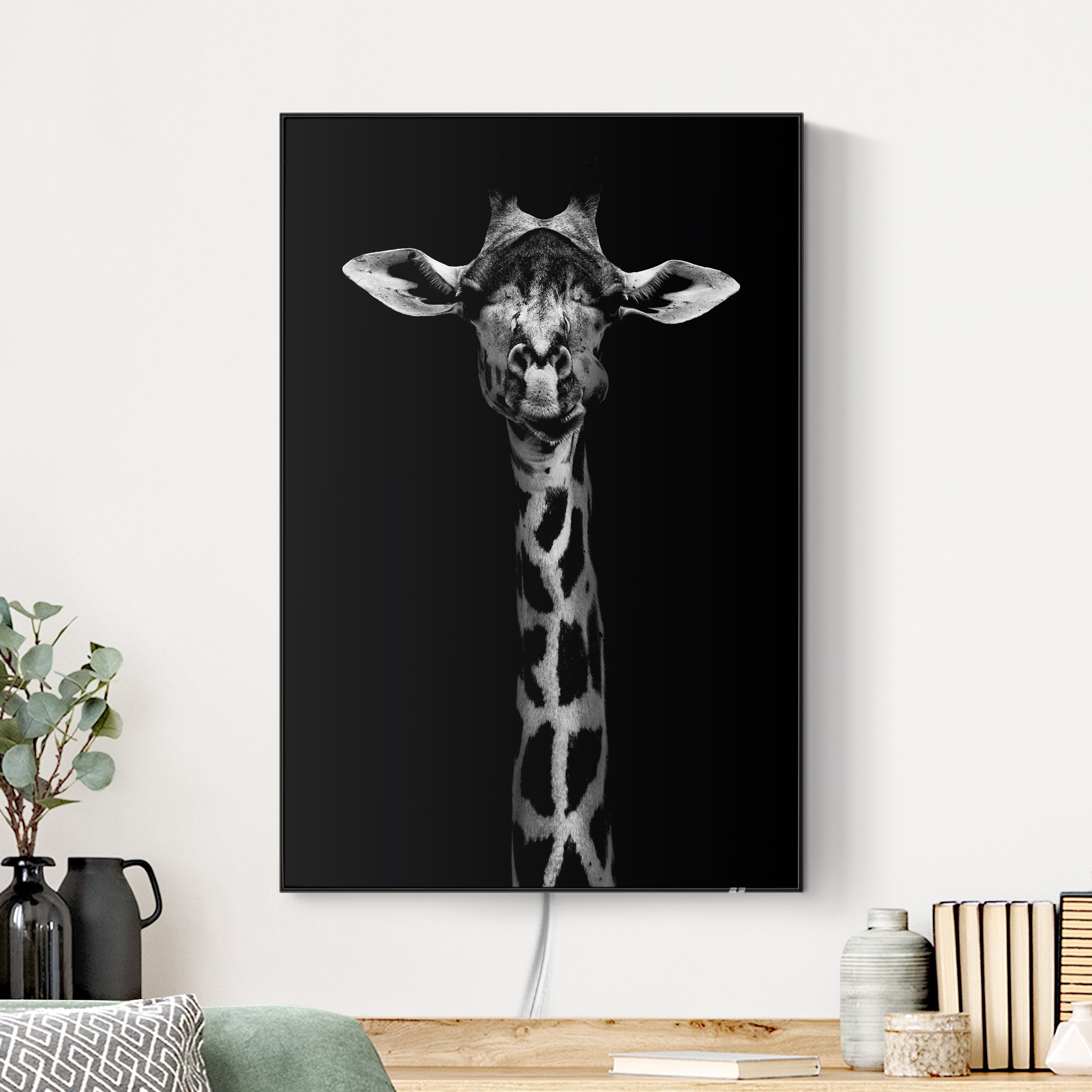 LED-Wechselbild Dunkles Giraffen Portrait günstig online kaufen