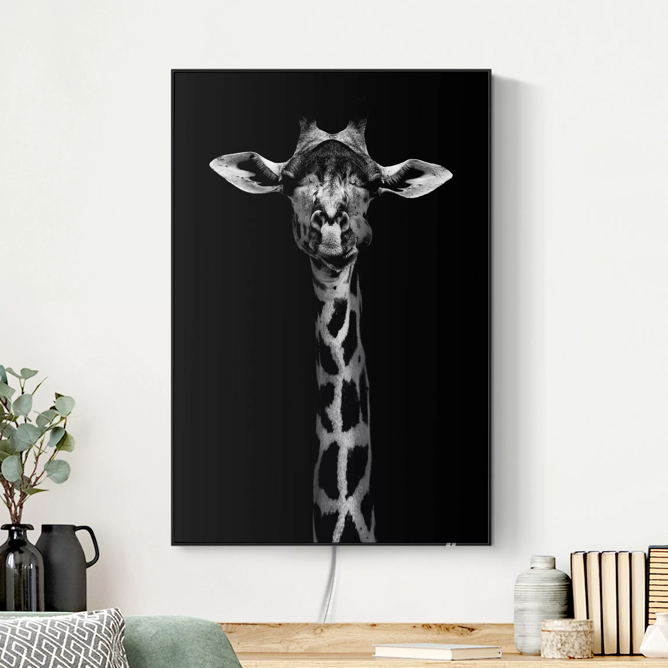 LED-Wechselbild Dunkles Giraffen Portrait günstig online kaufen