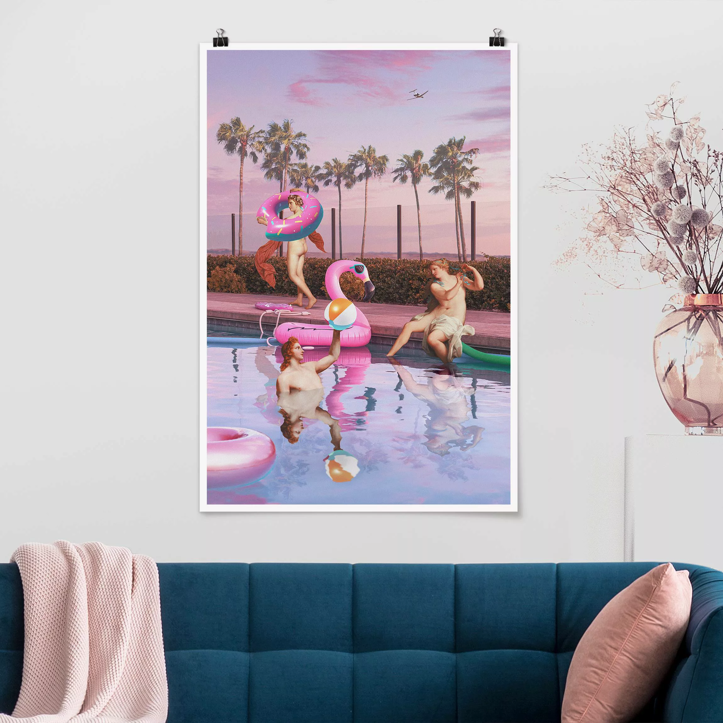 Poster Portrait - Hochformat Pool Party günstig online kaufen