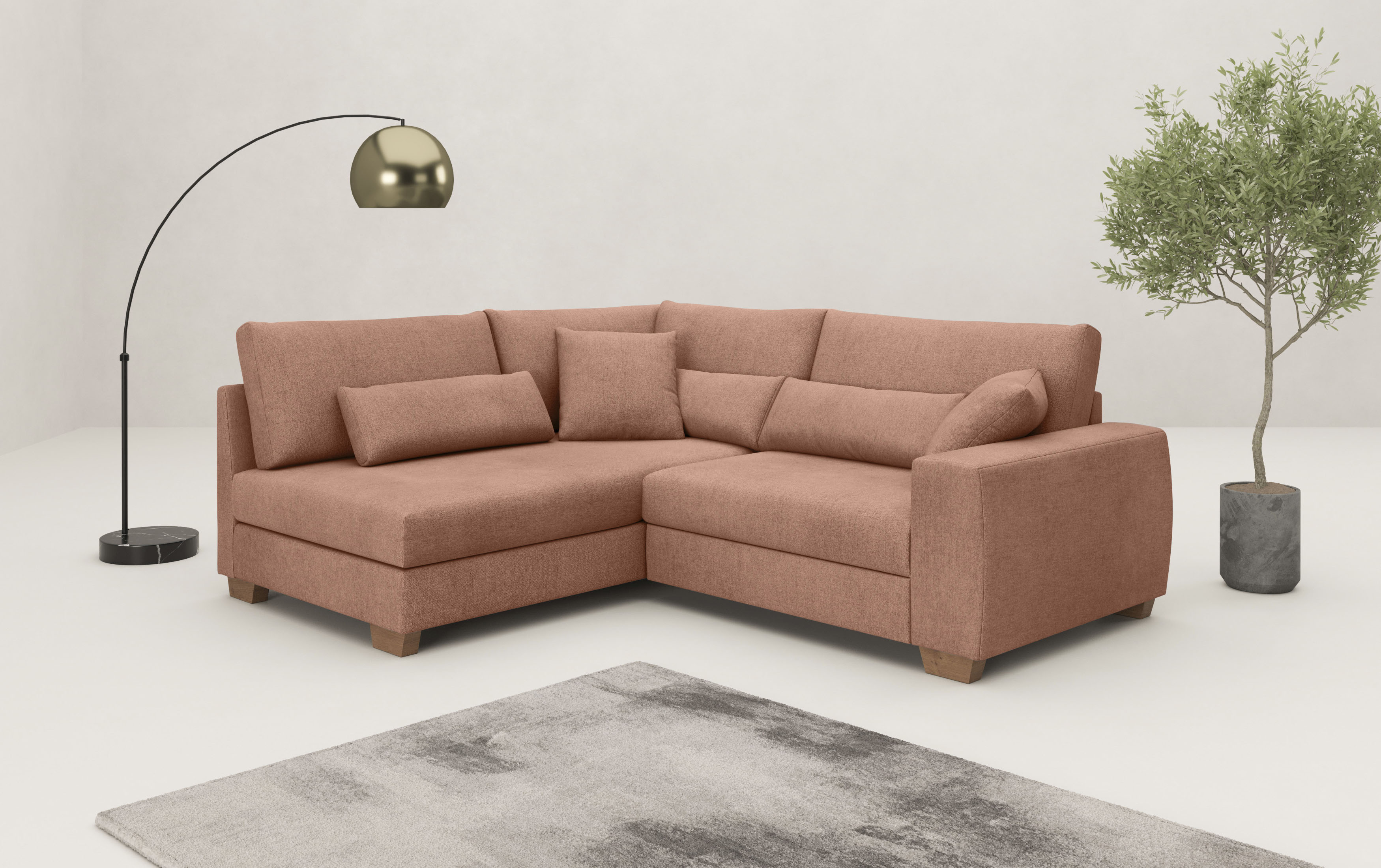 Mr. Couch Ecksofa "Helena L-Form", Mit Federkern, wahlweise mit Bettfunktio günstig online kaufen