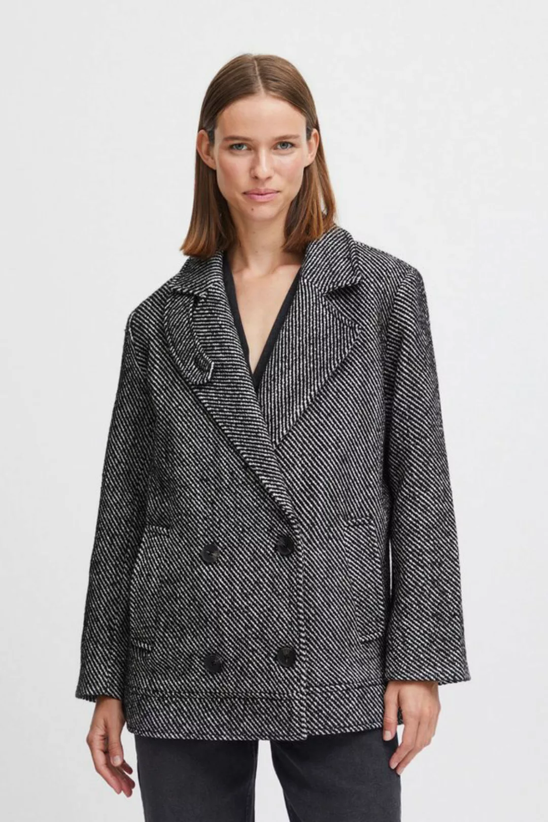 b.young Wollmantel BYBITTO JACKET - schöner Mantel mit Muster günstig online kaufen