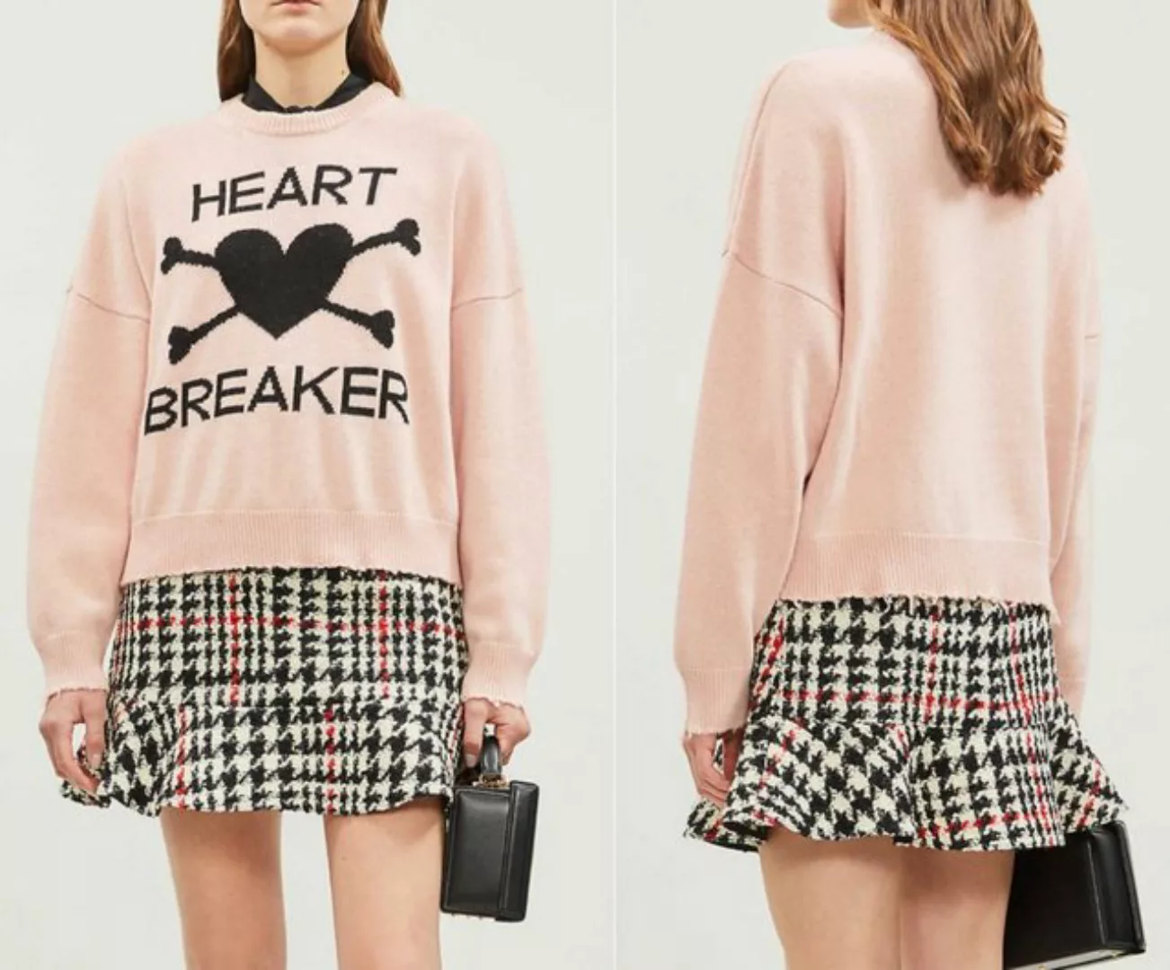 RED VALENTINO Strickpullover VALENTINO RED Heart Breaker Cropped Distressed günstig online kaufen