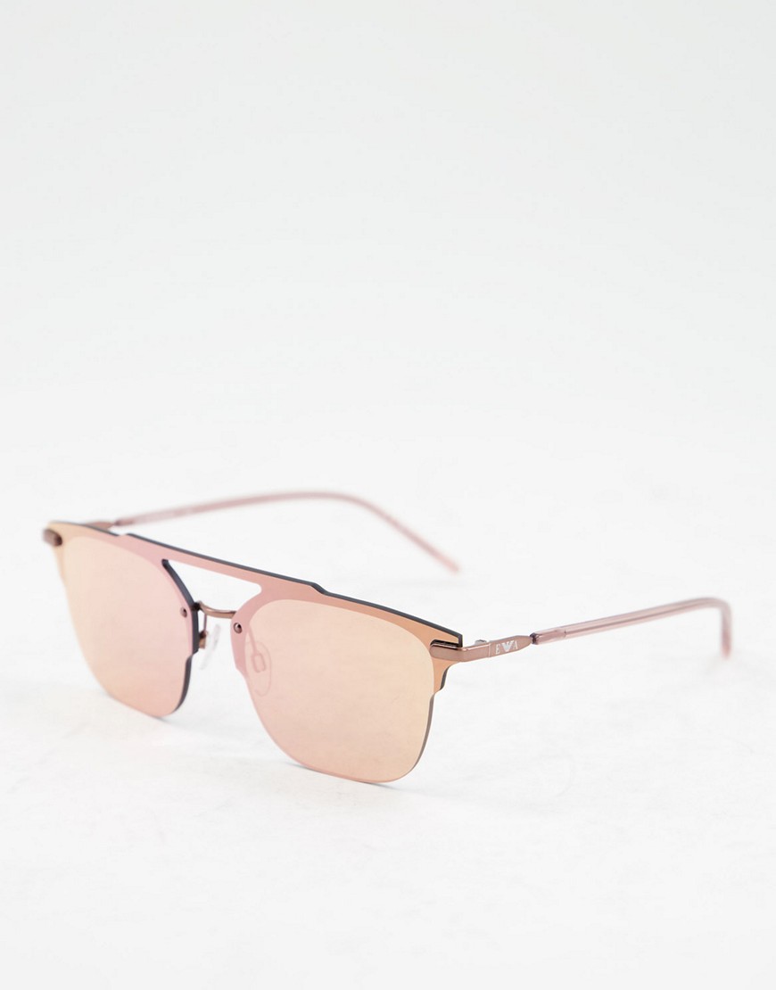 Emporio Armani – Sonnenbrille mit geradem Brauensteg-Goldfarben günstig online kaufen
