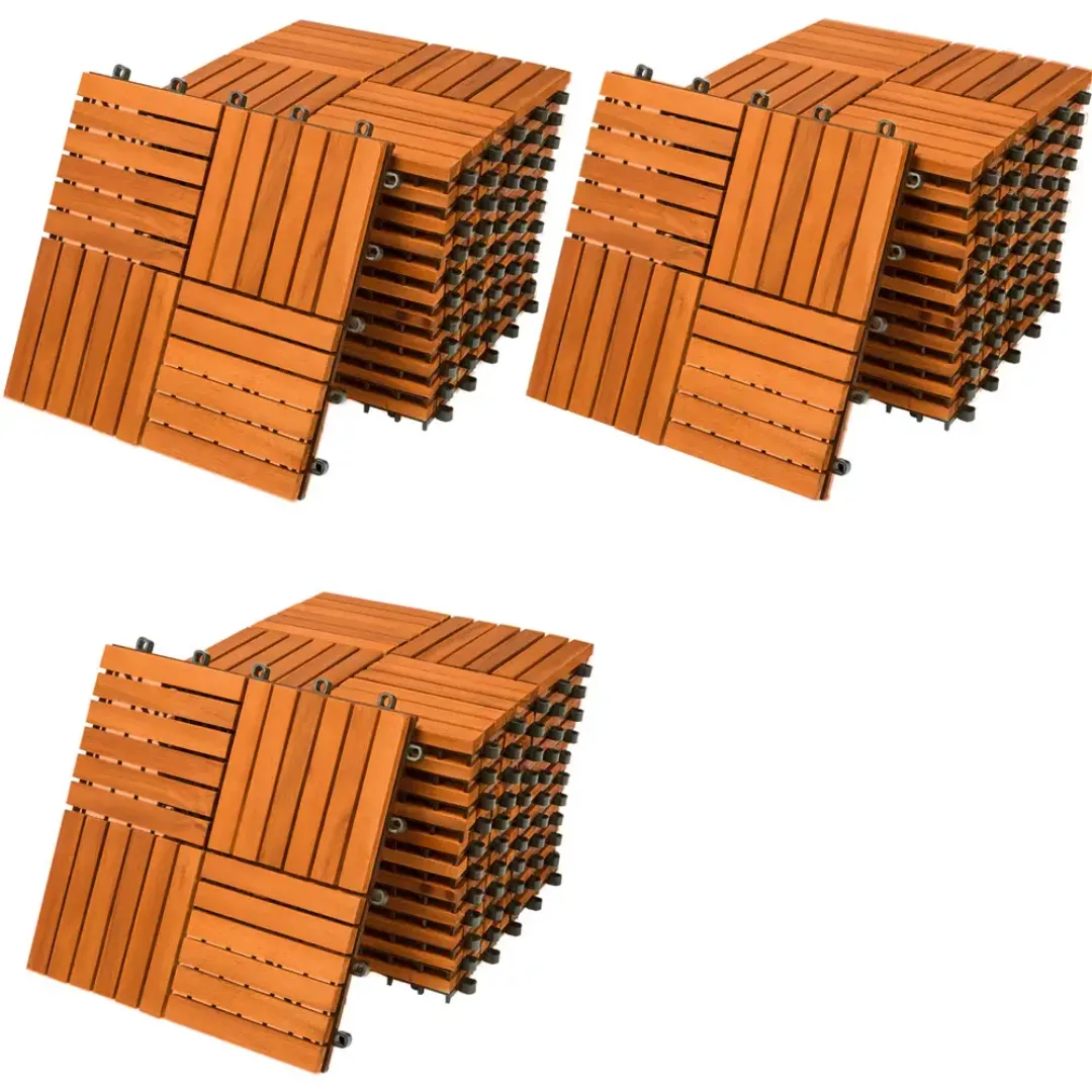 Holzfliese Akazie Quattro Mosaik 33er-Set 30x30cm günstig online kaufen