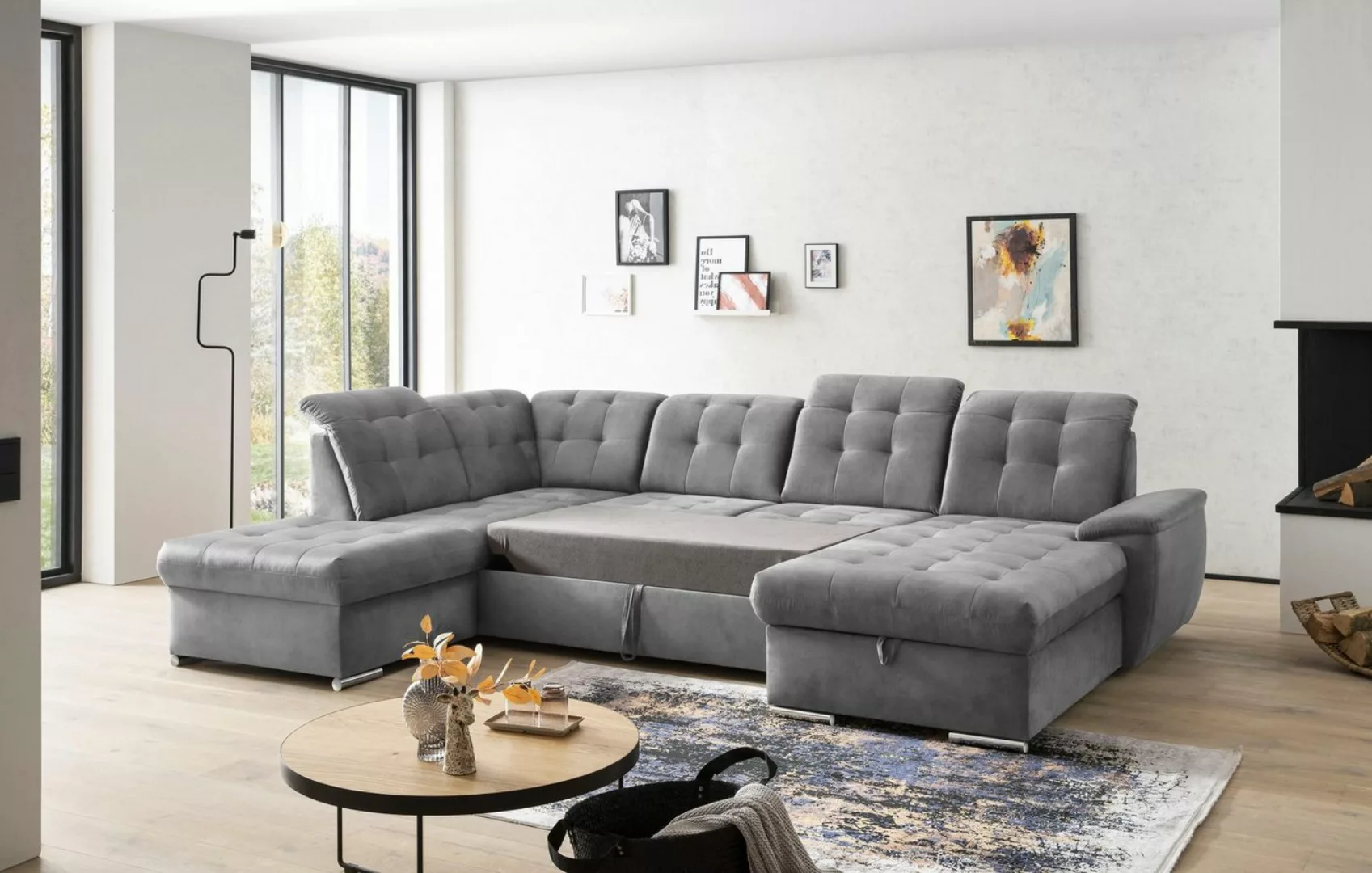 exxpo - sofa fashion Wohnlandschaft "Durango, U-Form", (4 St.), Kopfteilver günstig online kaufen