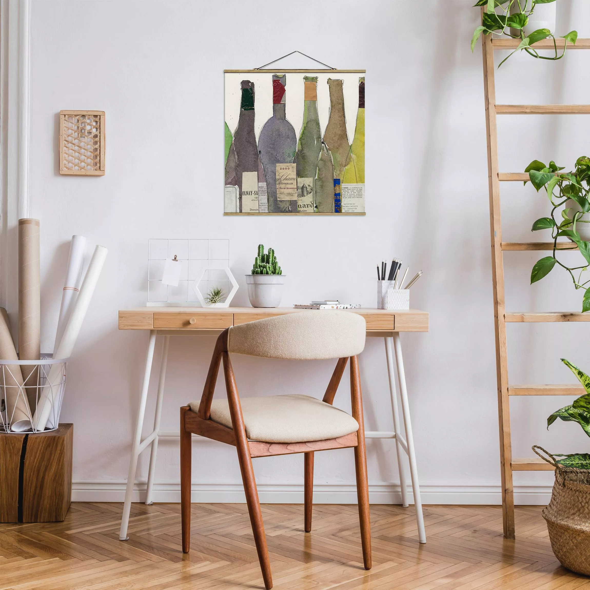 Stoffbild Küche mit Posterleisten - Quadrat Wein & Spirituosen IV günstig online kaufen