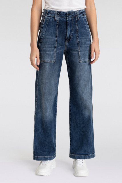 Herrlicher 5-Pocket-Jeans Fatique Women Wide Recycled Light Denim mit große günstig online kaufen