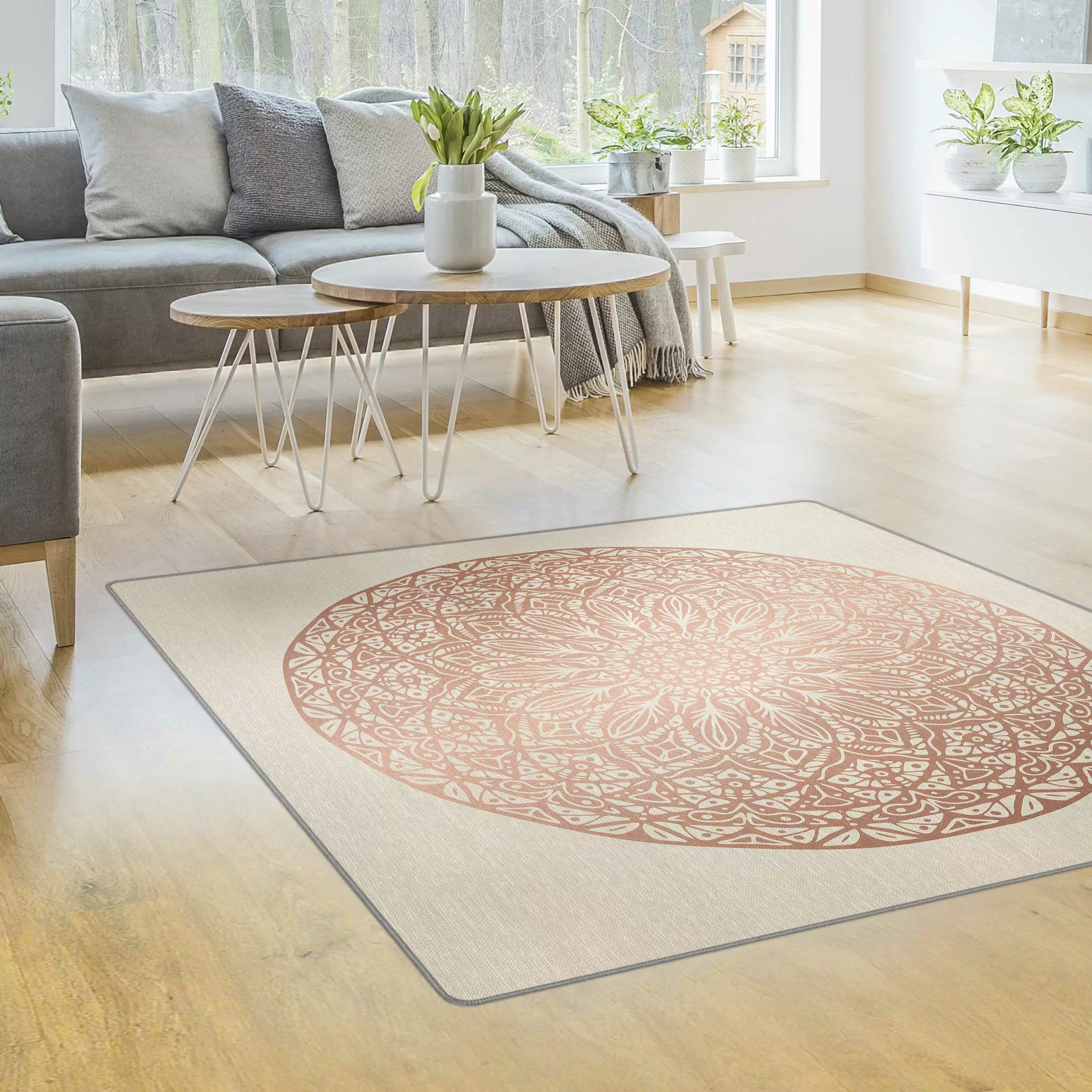 Teppich Mandala Ornament in Kupfergold günstig online kaufen