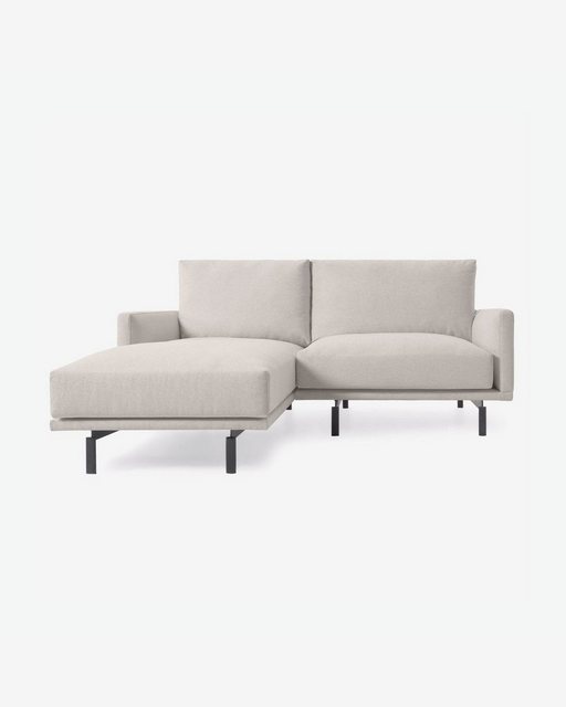 Natur24 Sofa Sofa Galene 3-Sitzer beige mit Longchair links 214cm Sitzgeleg günstig online kaufen