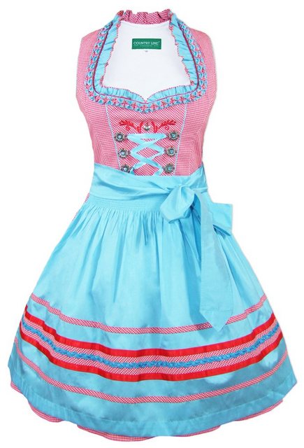 Country Line Dirndl Country Line Damen Dirndl Vera, Rot Hellblau 50cm günstig online kaufen