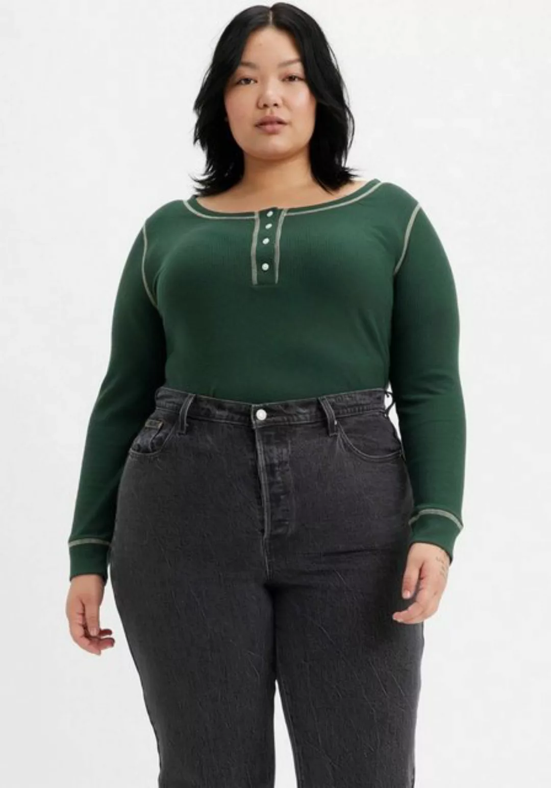 Levi's® Plus Langarmshirt SIERRA HENLEY GREENS günstig online kaufen