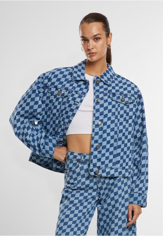 URBAN CLASSICS Jeansjacke Ladies 80's Oversized Laser Printed Denim Jacket günstig online kaufen