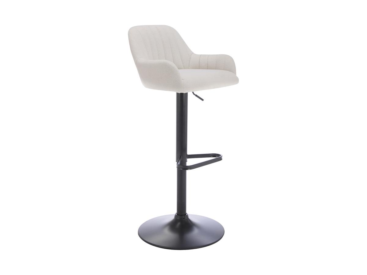 Barhocker - Stoff & schwarzes Metall - Höhenverstellbar - Cremefarben - ELE günstig online kaufen