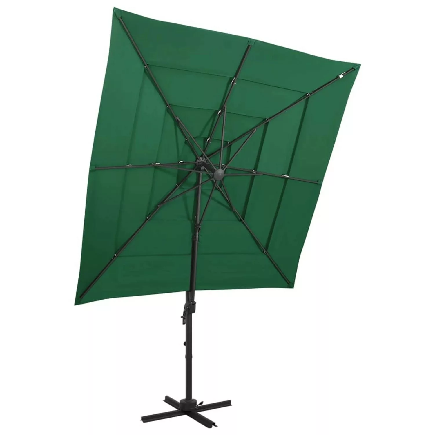 furnicato Sonnenschirm mit Aluminium-Mast 4-lagig Grün 250x250 cm günstig online kaufen