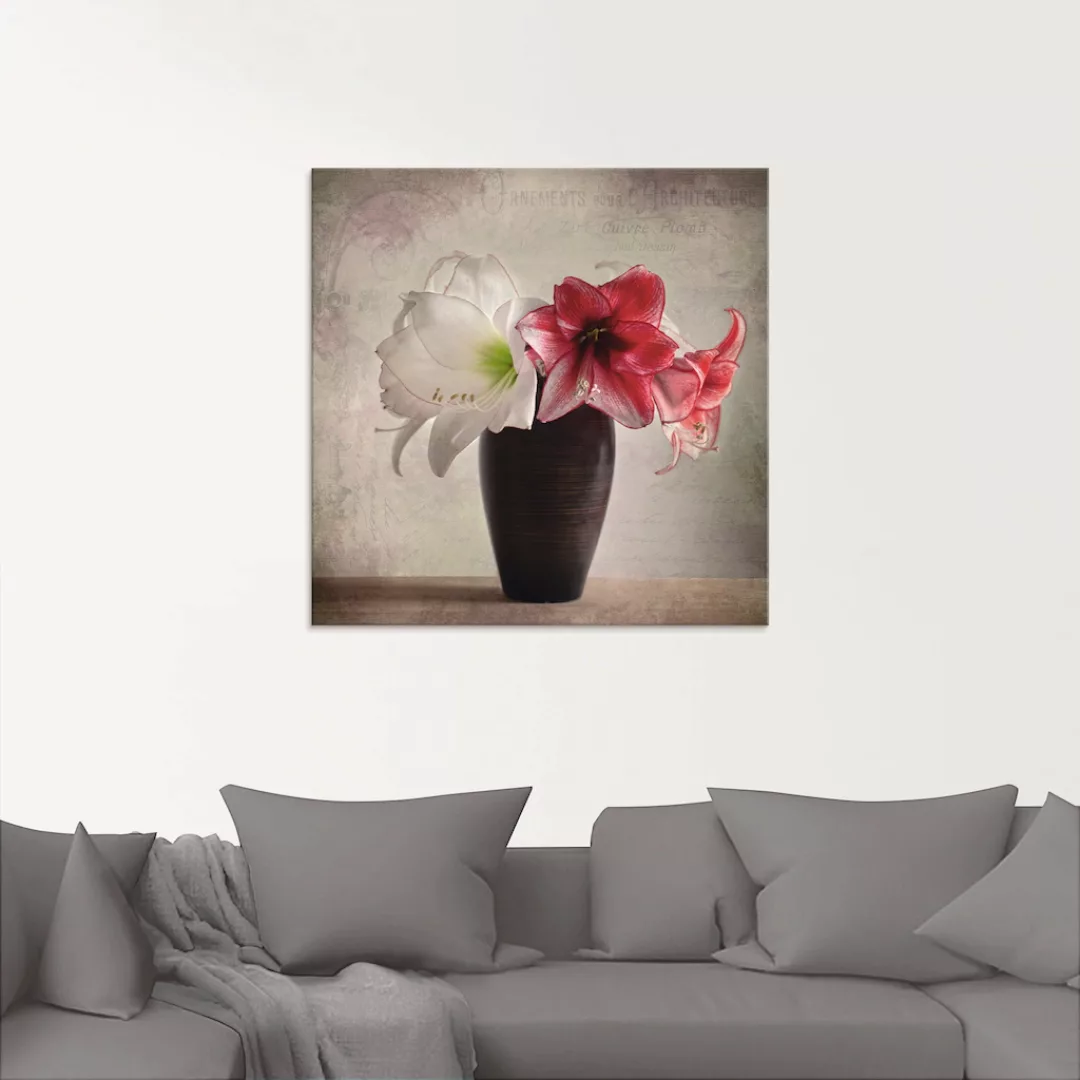 Artland Glasbild "Amaryllis Vintage I", Blumen, (1 St.), in verschiedenen G günstig online kaufen