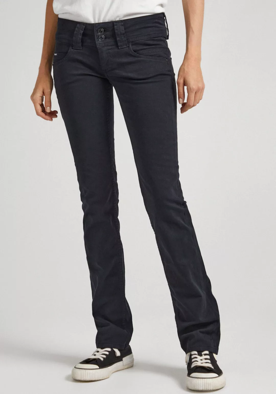 Pepe Jeans Damen Jeans Venus - Regular Fit - Blau - Blue Black Wiser günstig online kaufen