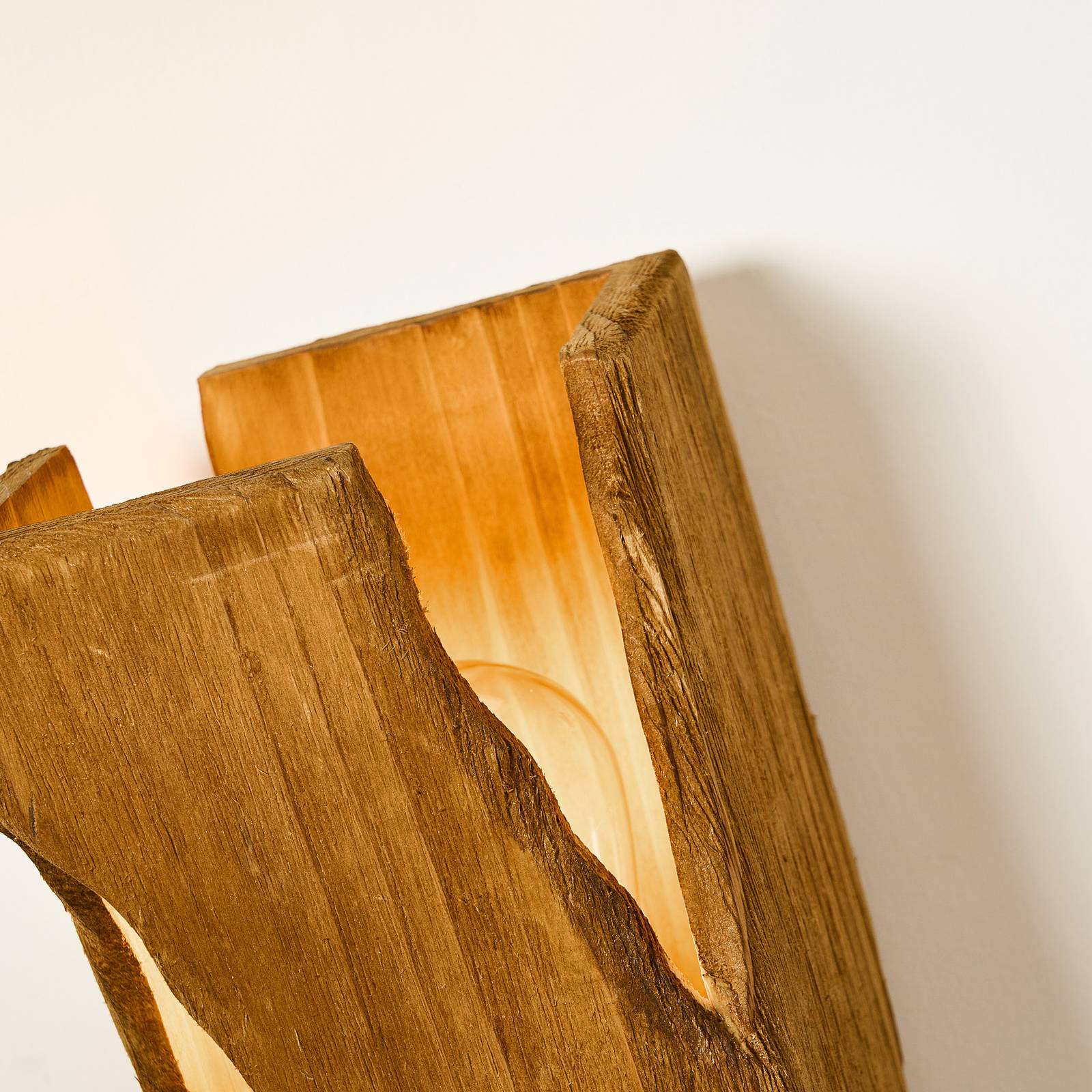 Tischleuchte Venus, braun, Höhe 25 cm, Holz günstig online kaufen