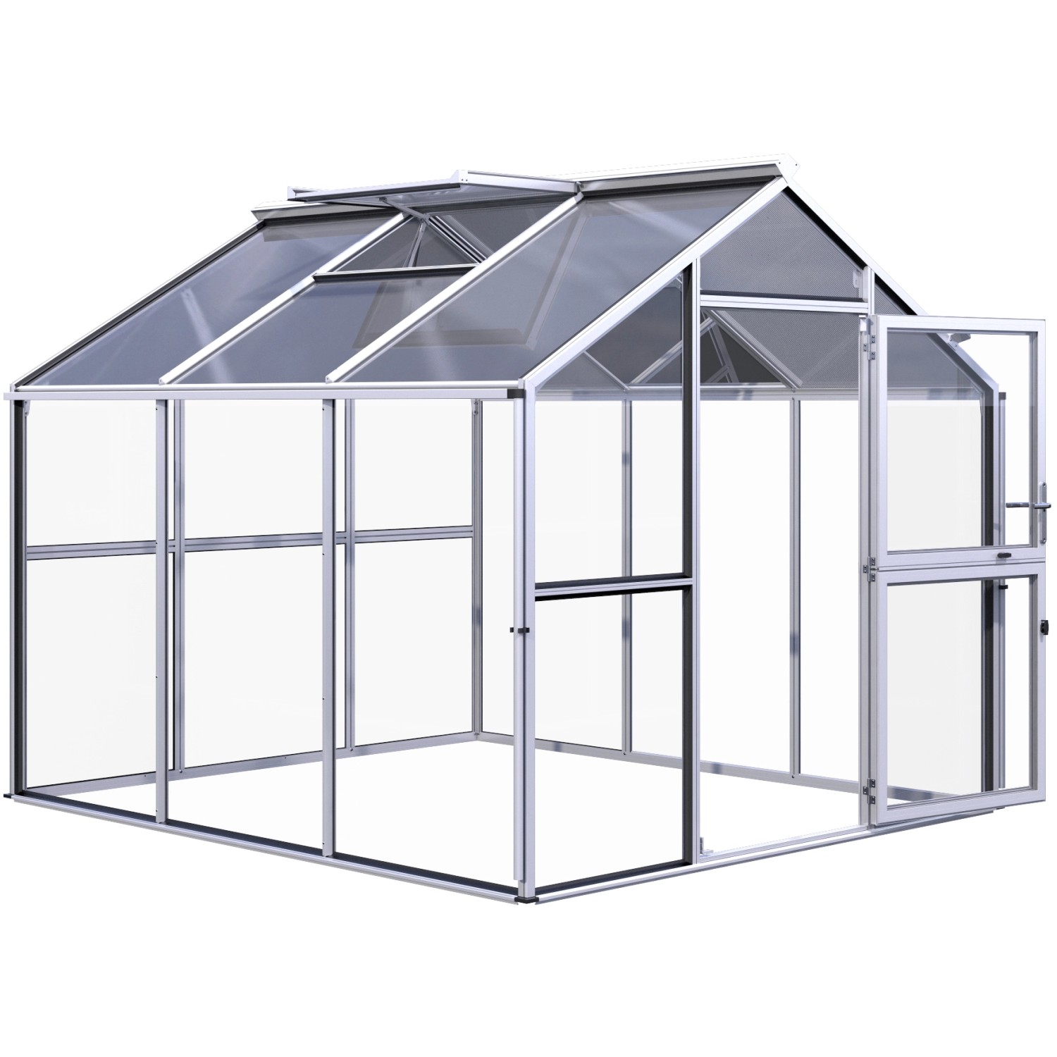 KGT Gewächshaus Novum III Aluminiumfarben 8,4 m² günstig online kaufen