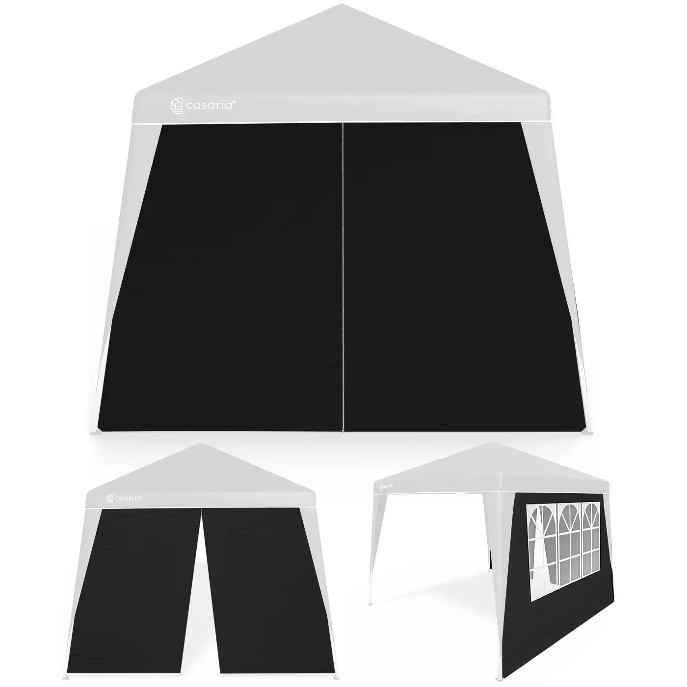 Seitenwand Faltpavillon Capri 2er-Set Schwarz 3x3m günstig online kaufen