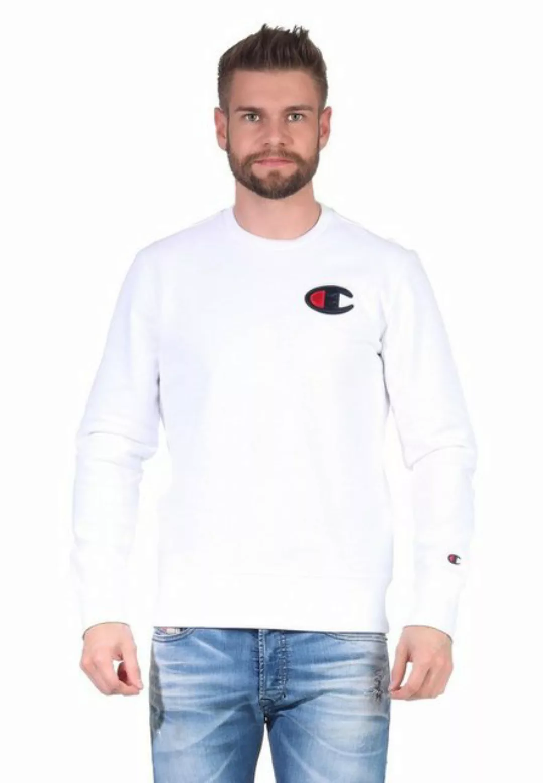 Champion Sweater Champion Herren Crew-Neck 214189 WW001 WHT Weiß günstig online kaufen