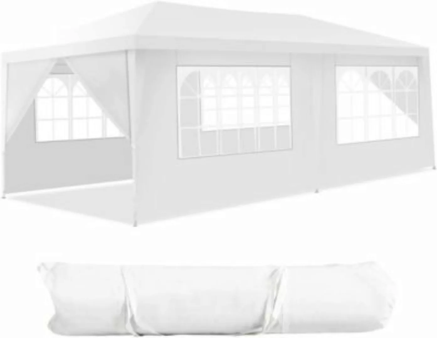 COSTWAY® Gartenpavillon 3x6m mit 6 Seitenwänden weiß günstig online kaufen