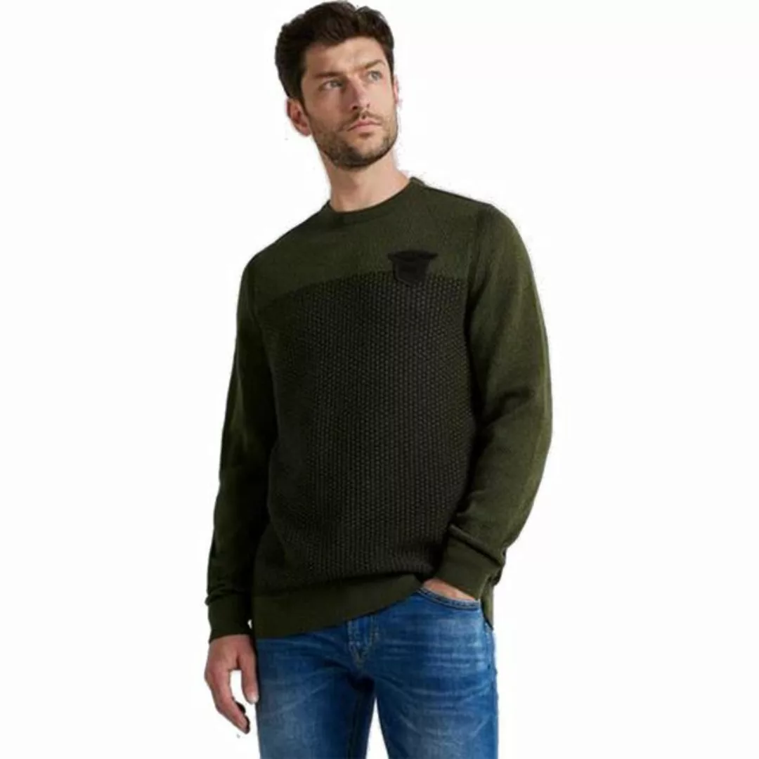 PME LEGEND Strickpullover Cotton Plated R-Neck günstig online kaufen