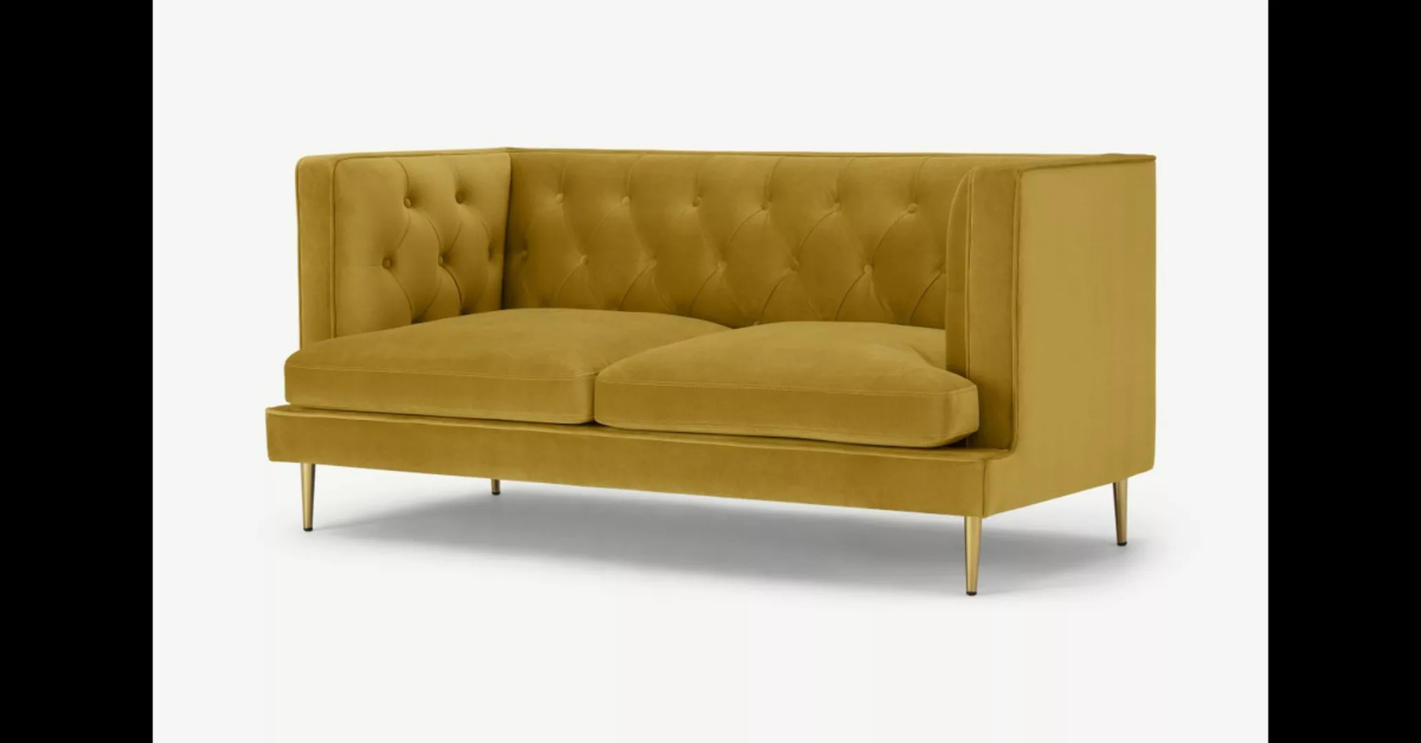 Goswell 2-Sitzer Sofa, Samt in Vintage-Gold - MADE.com günstig online kaufen