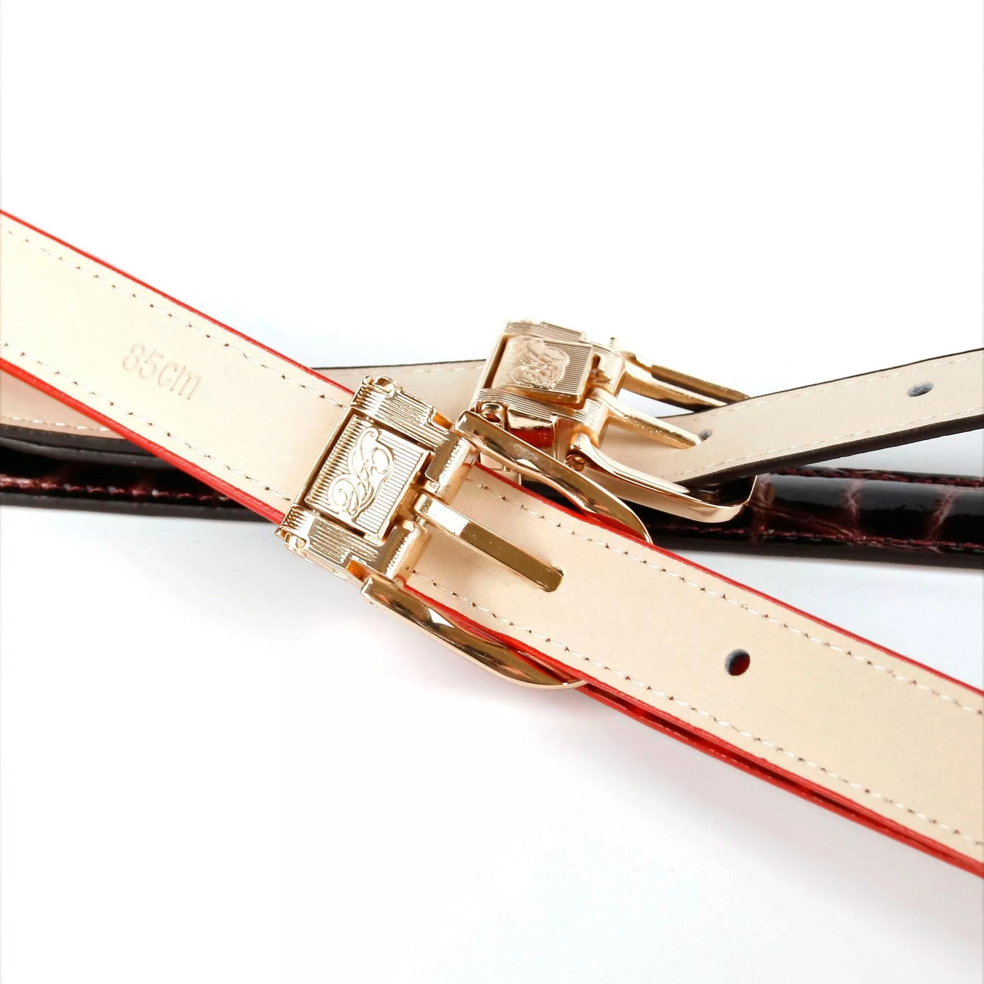 Anthoni Crown Ledergürtel, in schmaler Form mit doppelter Metallschlaufe günstig online kaufen