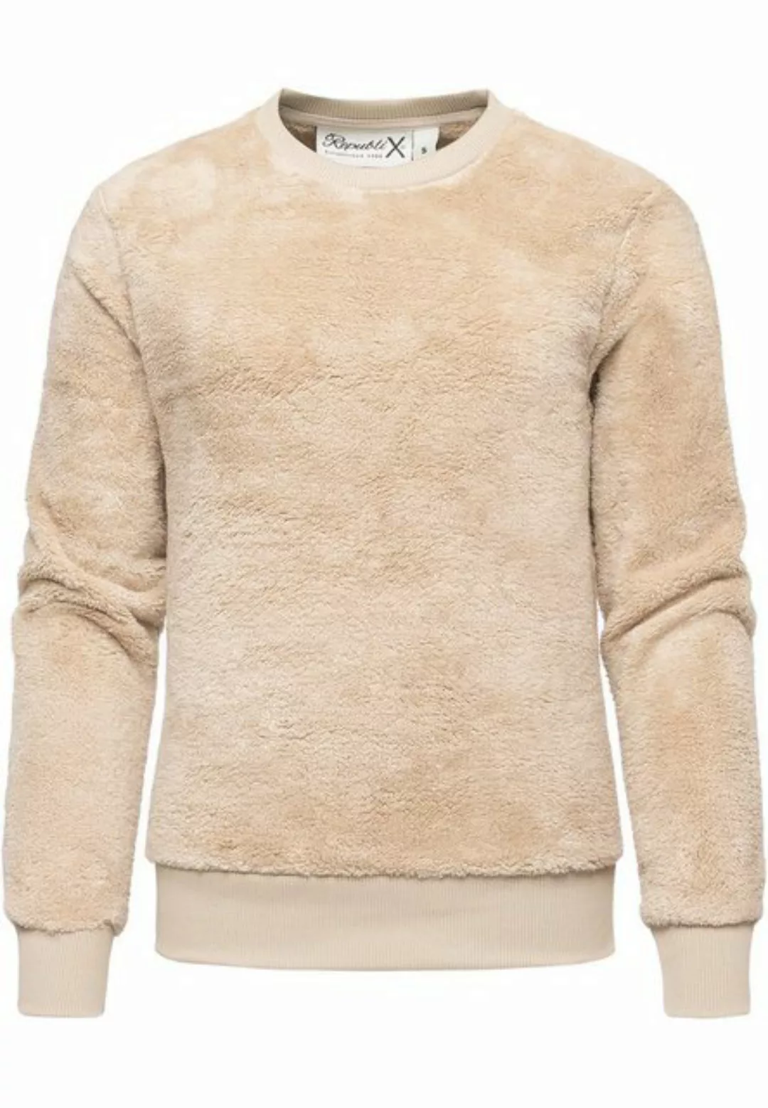 REPUBLIX Sweatshirt LUNA Damen Teddy Pulli Sweatjacke Plüsch Hoodie Pullove günstig online kaufen