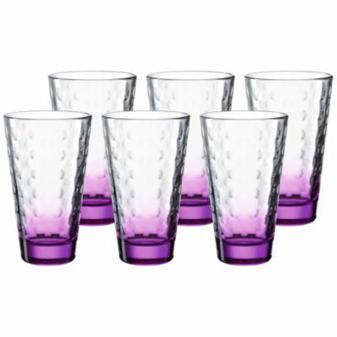 LEONARDO OPTIC Trinkglas groß 300 ml mit violetter Boden 6er Set Trinkgläse günstig online kaufen