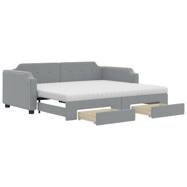 vidaXL Bett Tagesbett Ausziehbar mit Schubladen Hellgrau 80x200 cm Stoff günstig online kaufen