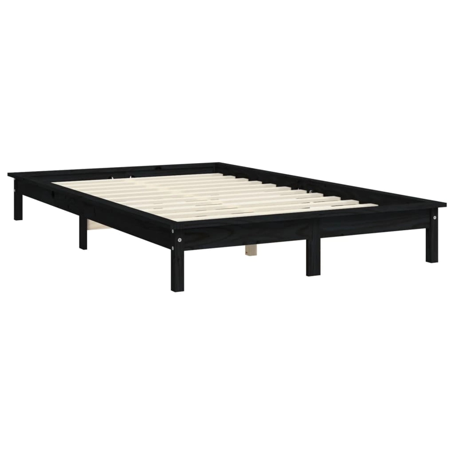 vidaXL Bettgestell Massivholzbett Schwarz 200x200 cm Kiefer Bett Bettrahmen günstig online kaufen