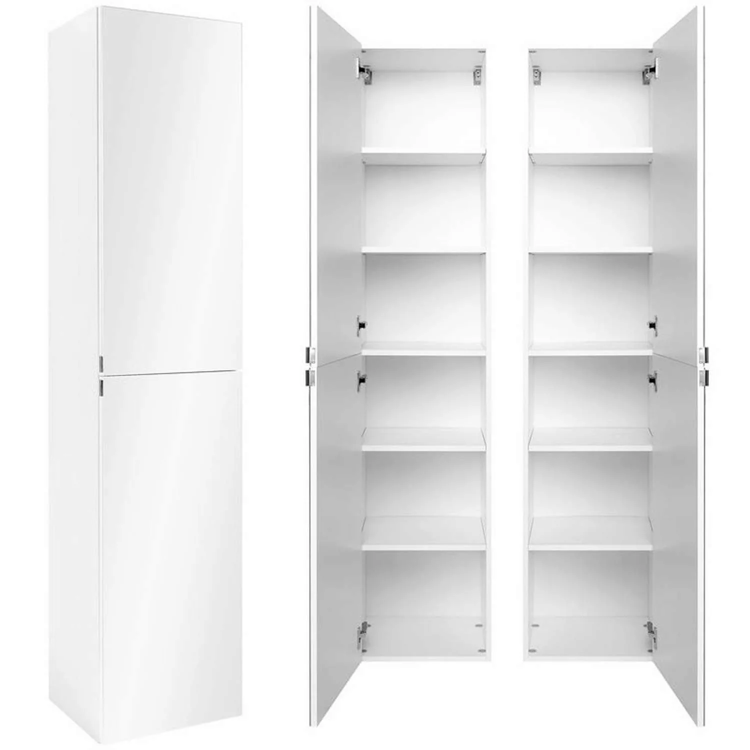 Hochschrank mit 2 Spiegeltüren FLORIDO-03 weiß, B x H x T: ca. 40 x 180 x 3 günstig online kaufen