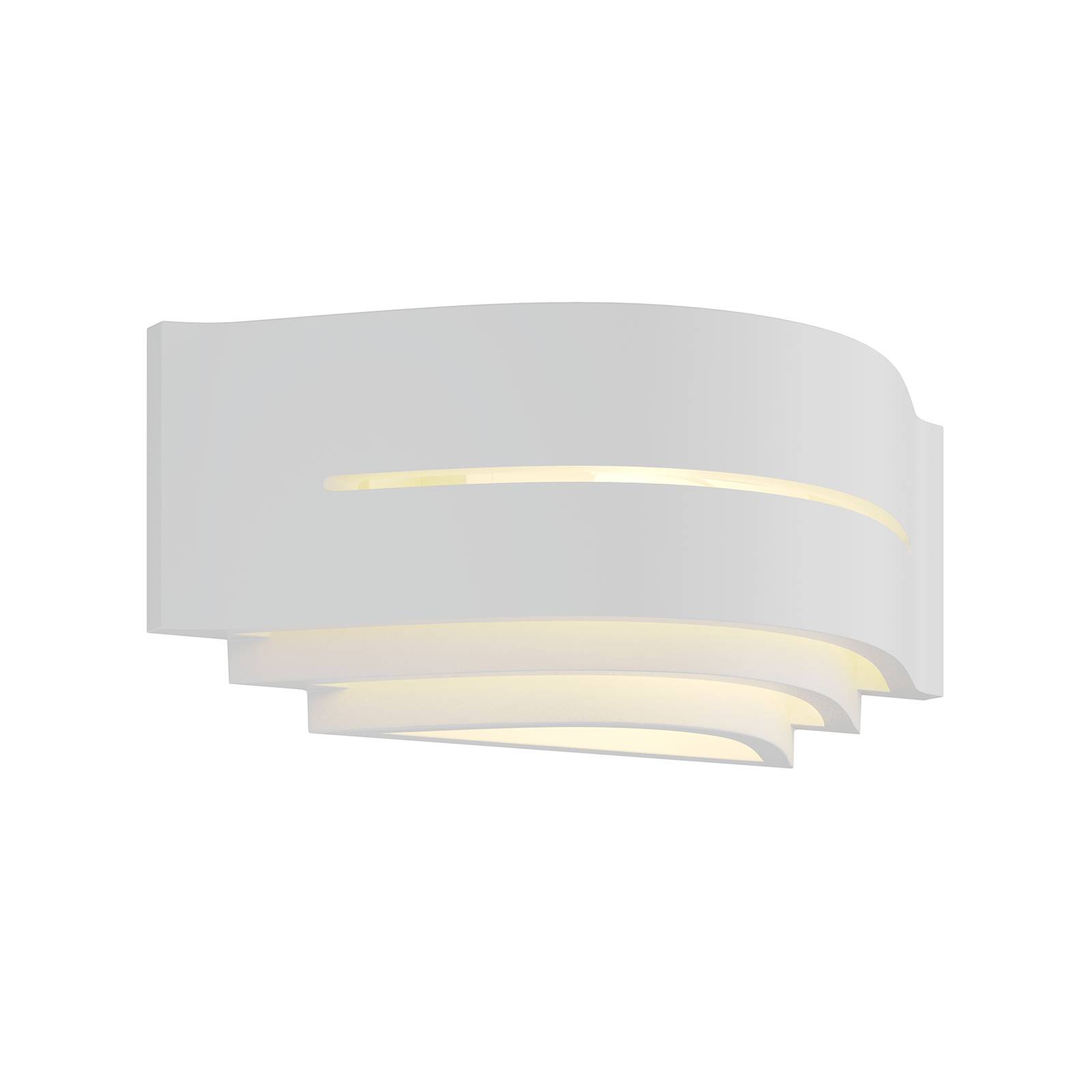 Gips-Wandlampe Amran, weiß, 3 Stufen, mit Streifen günstig online kaufen